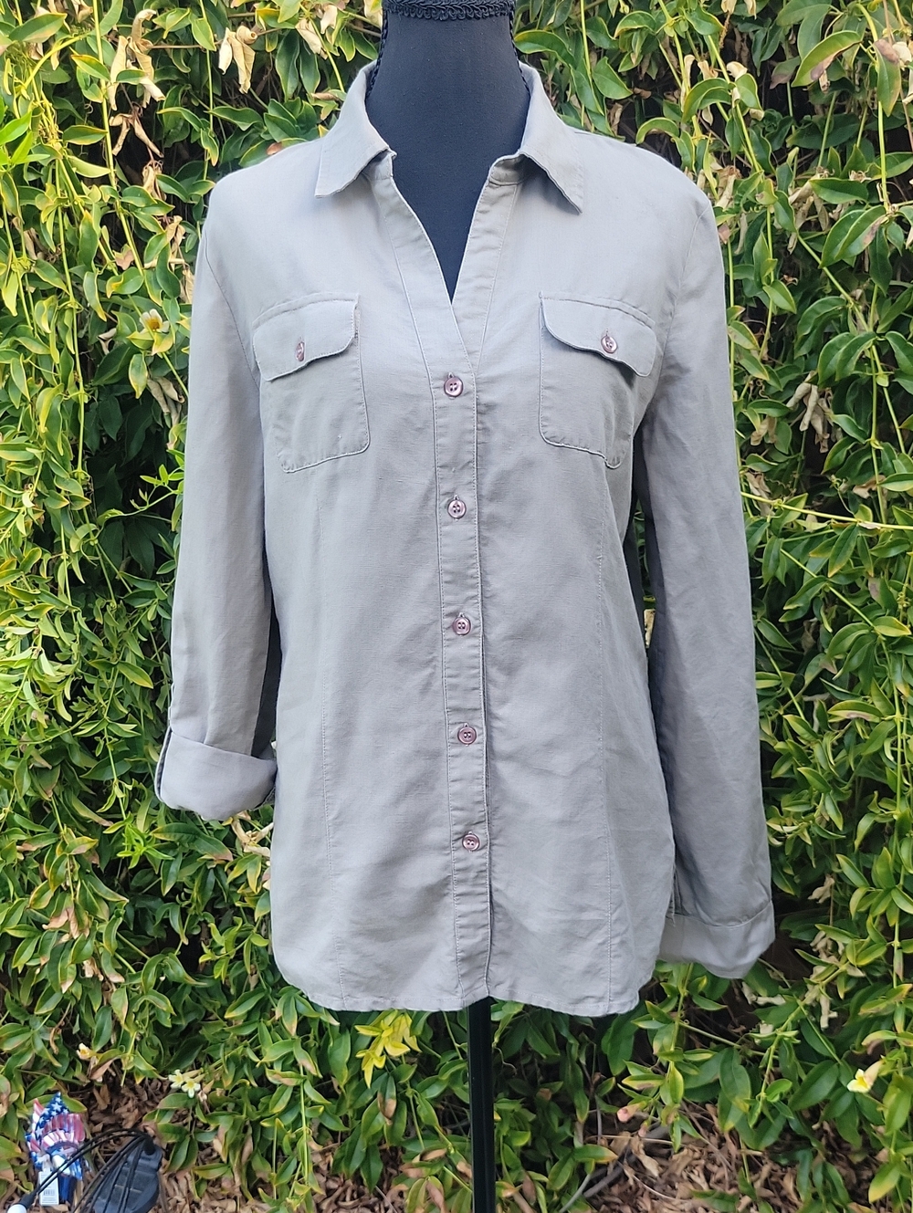 Button-Front Long Sleeve Shirt